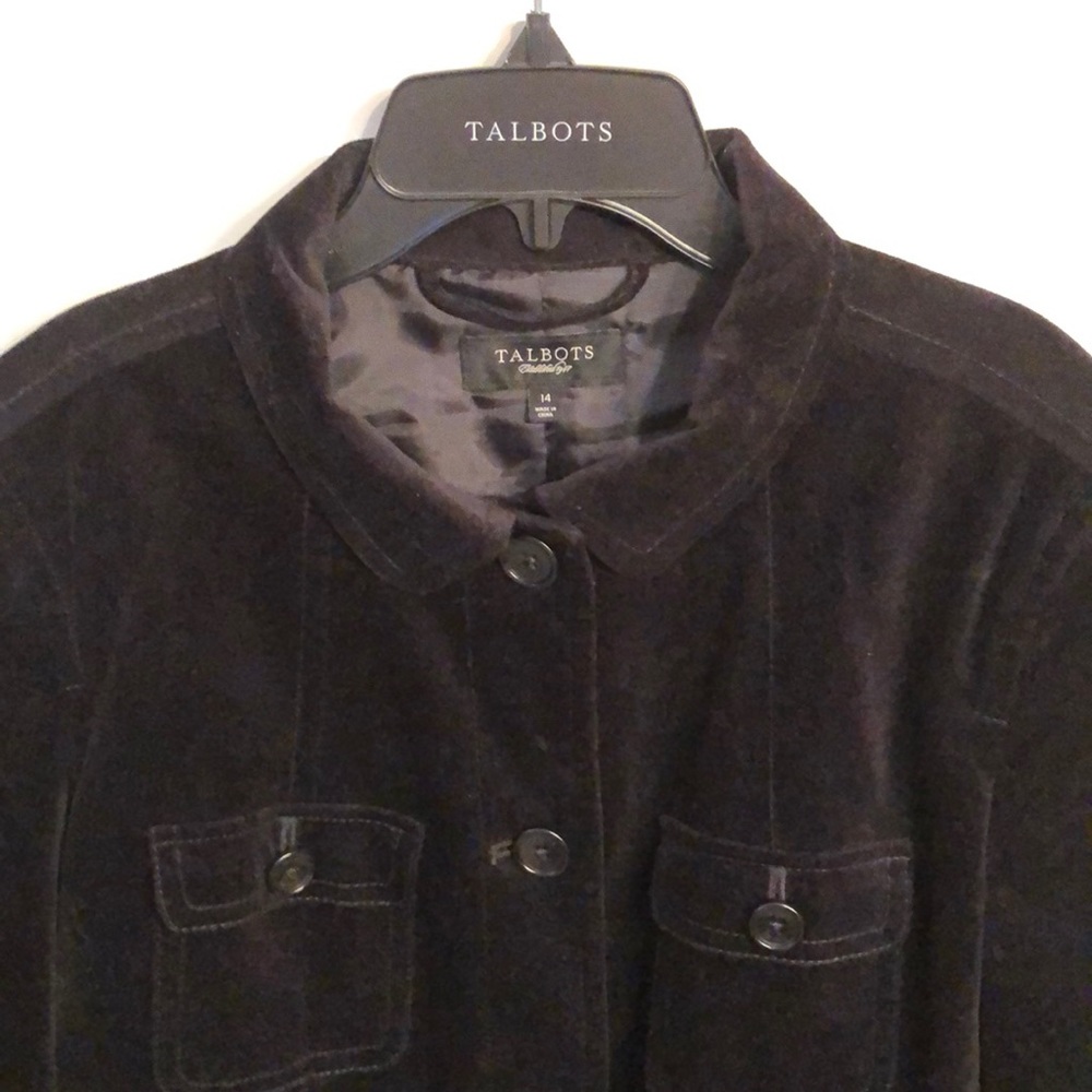 Fully lined Talbots black velvet blazer